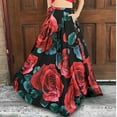 thumbnail image 2 of Black Bohemian Hawaiian High Cut Tropical Beach Formal Date Night Evening Gowns Happy Festival Gift for Women Flower Graphic Maxi Long Loose Fit Skorts Women 2025 XXL, 2 of 3