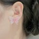 thumbnail image 2 of S925 Aguja de plata Coreana Mariposa Rosa Moda Hada Luz Lujo Nicho Temperamento Exquisito Diseño Sentido Pendiente Pendiente, 2 of 6