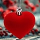 thumbnail image 4 of Adornos decorativos colgantes en forma de corazón | Colgante de bola con acabado rojo flocado de 4,5 cm | Paquete de 24 | Acento de corona de flores de fiesta | Amuleto de bolsa de regalo |, 4 of 6