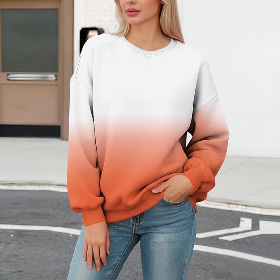 Women's Plus Size Graphic Sweatshirts Featuring Crewneck Long Sleeve Printed Loose Fit