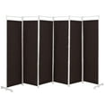 thumbnail image 1 of Costway 6-Panel Room Divider Folding Privacy Screen w/Steel Frame Decoration Brown, 1 of 10