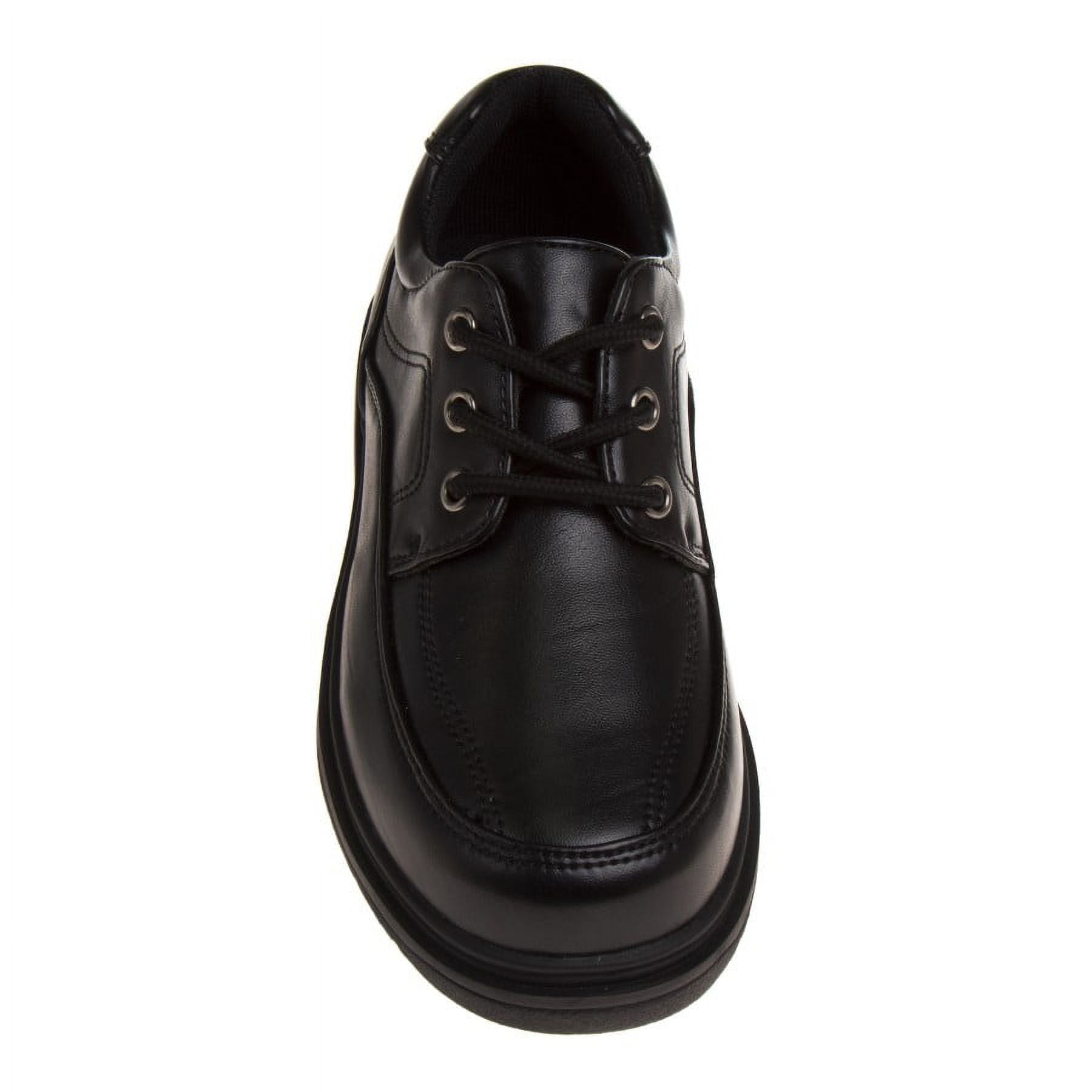 French Little Kids' Boys' Faux Leather Lace-Up School Shoes - Black, 2