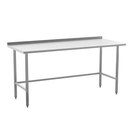 BizChair 72" x 30" Stainless Steel General Purpose Table with 1.5" Backsplash