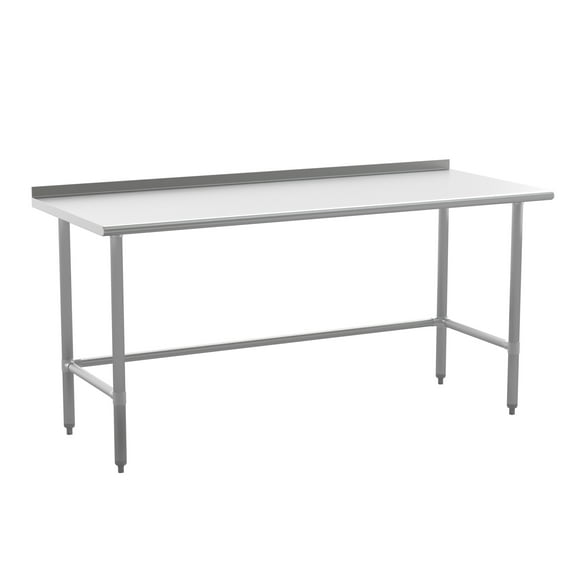 BizChair 72" x 30" Stainless Steel General Purpose Table with 1.5" Backsplash