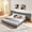 Dark Gray+MDF, variant on HMYG King Extra Large Chenille Platform Bed with Curved Headboard and Metal Legs, Beige