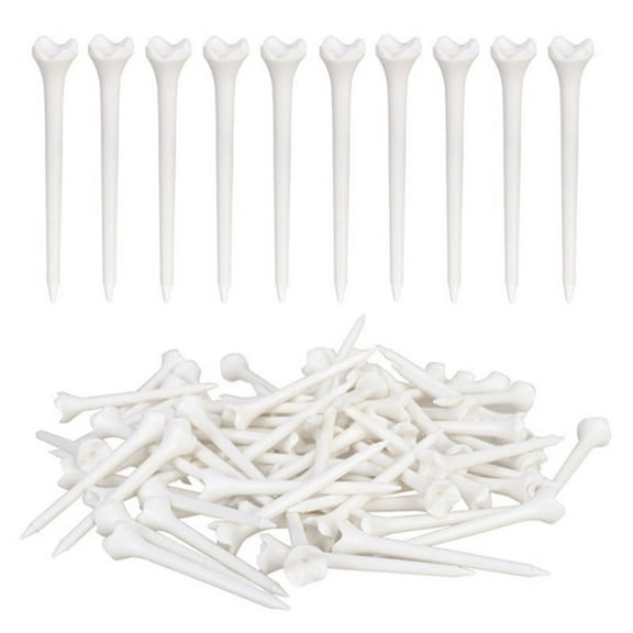 100Pcs 70 mm Professional Tee System Plastic Golf Tee Maximizes Golfers' Teeing Performance Golf Acc White ABS