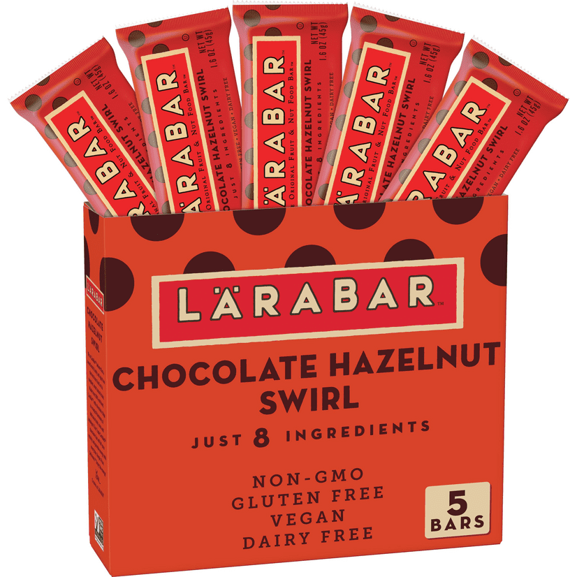 Larabar Chocolate Hazelnut Swirl, Gluten Free Vegan Fruit & Nut Bars, 5 Ct