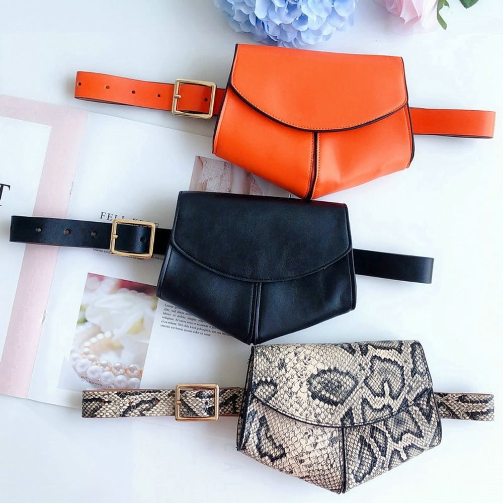 Pudcoco Women s Pu Leather Mini Belt Bag Waist Pack Key Phone Purse Wallet Travel Purse Pink
