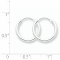 thumbnail image 2 of 925 Sterling Silver 2mm Hoop Earrings Round Endless, 2 of 6