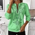 thumbnail image 2 of QQZ Quarter Zip Pullover Sweatshirt For Women, Printed V Neck Sweatshirts Fleece Long Sleeve Women's Fashion Hoodies & Sweatshirts, 2 of 7