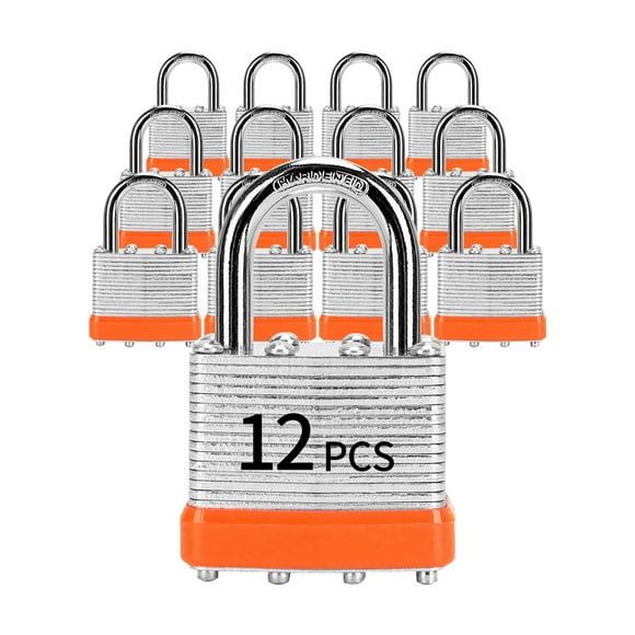 Candados con la misma llave Lqyn 12 piezas Candado con llave laminado (1-9/16"" 40 mm) Cerraduras con llaves iguales Grillete normal para casilleros de almacenamiento Pestillo para cajas de herramient