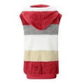 thumbnail image 3 of Fanxing Clearance 2025 Womens Fuzzy Sherpa Fleece Jacket Plus Size Lightweight Vest Hooded Coat Cozy Sleeveless Cardigan Zipper Waistcoat Outerwear with Pocket Red XXXXXL, 3 of 5