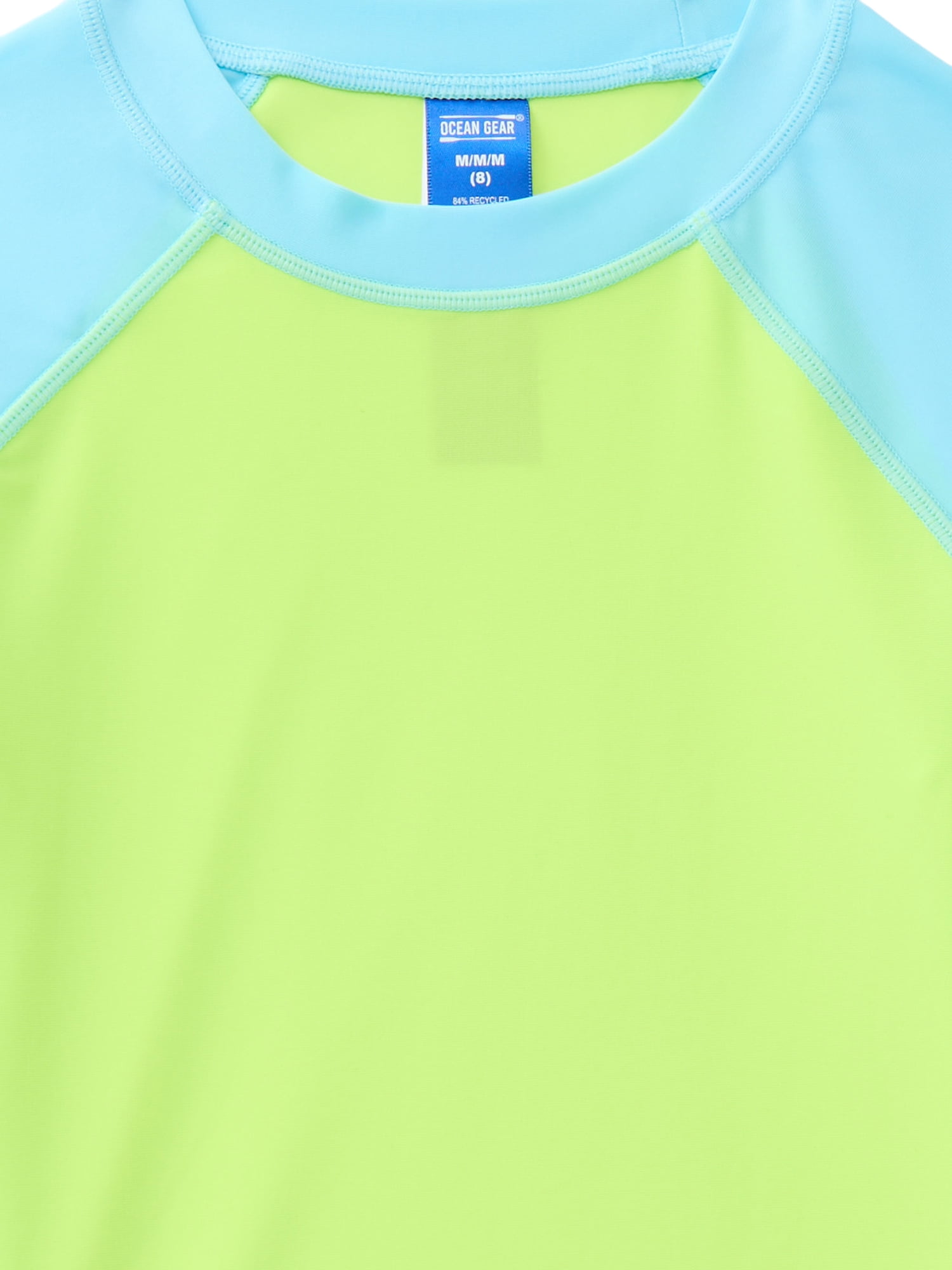 Ocean Gear Boys Rash Guard Swim Top with Short Sleeves, Sizes 4-18