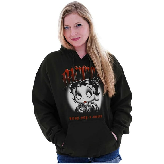 Betty Boop Oop a Doop Biker Cartoon Hoodie Sweatshirt Women Brisco Brands S