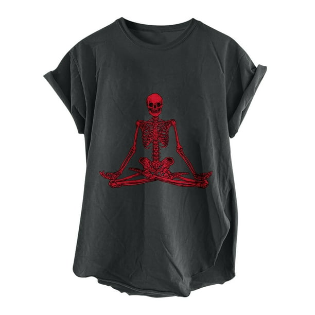 Camiseta de mujer, camisetas divertidas y bonitas con abertura lateral Vintage, camiseta de manga corta con estampado de letras divertidas, blusa holgada con mangas caídas y hombros descubiertos Pompotops hfajkhk127148