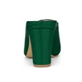 thumbnail image 2 of BLISSFUL STEP Women's Pearl Bow Block Heel Slides Mules Dark Green 6, 2 of 7