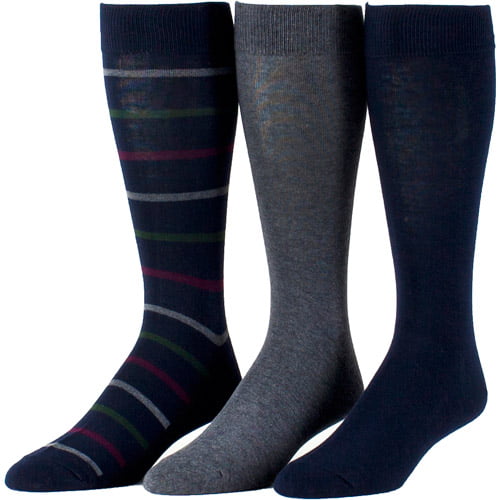 GEORGE - Men's Striped Dress Fashion Socks- 3 pairs - Walmart.com ...