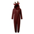 thumbnail image 5 of QUOTAY Cozy Winter Girls Hooded Long Sleeve Jumpsuit with Reindeer Soft Warm Playwear for Toddler and Kids ,2-3 Years, 5 of 5