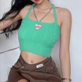 thumbnail image 5 of Camisole de Bas de Lettre en Forme de Coeur avec Chaîne en Forme de Crop Top Tricoté pour Femmes, 5 of 5