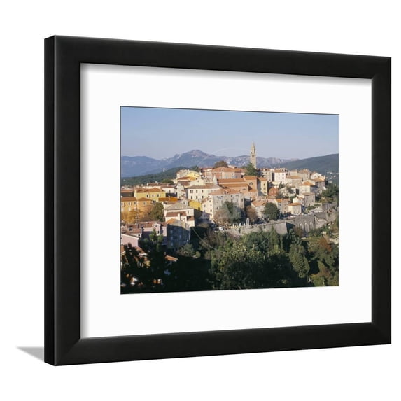 Ochre and Pastels at Sunset, Medieval Hilltop Town, Labin, Istria, Croatia, Scenic Framed Art Print Wall Art by Ken Gillham Sold by Art.Com