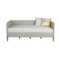 thumbnail image 2 of Twin Daybed with Wooden Frame and Fabric Upholstery, Gray- Saltoro Sherpi, 2 of 6