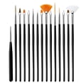 thumbnail image 1 of Vogacara 15 unids/set de pinceles para uñas, mango de plástico, esmalte de Gel, pintura, dibujo, pinceles de uñas de para arte de uñas, Juegos de manicura Negro 15 piezas Vogacara CE1769-03, 1 of 6