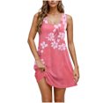 thumbnail image 2 of JTZGDY Womens Summer Dresses Vintage Floral Print Sleeveless Scoop Neck Graphic Tank Dress Loose Fit Casual Graphic T-Shirts Dress Trendy Flowy Beach Sundress with Pockets Pink XL, 2 of 7