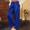 thumbnail image 4 of Lovzfmll Women's Pants, Straight Leg Lounge Pants with Pockets, Loose Fit Casual Travel Trousers, Soft Stretch Full Length, 4 of 8