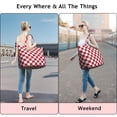 thumbnail image 5 of Red and White Checkered Pattern Travel Tote Bags for Women Carry On,Large Weekender Bags for Women Travel,Multi Functional Duffle Bag for Work,Shopping,Sports, 5 of 5