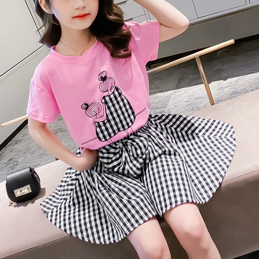 style plaid short-sleeved shorts skirt 