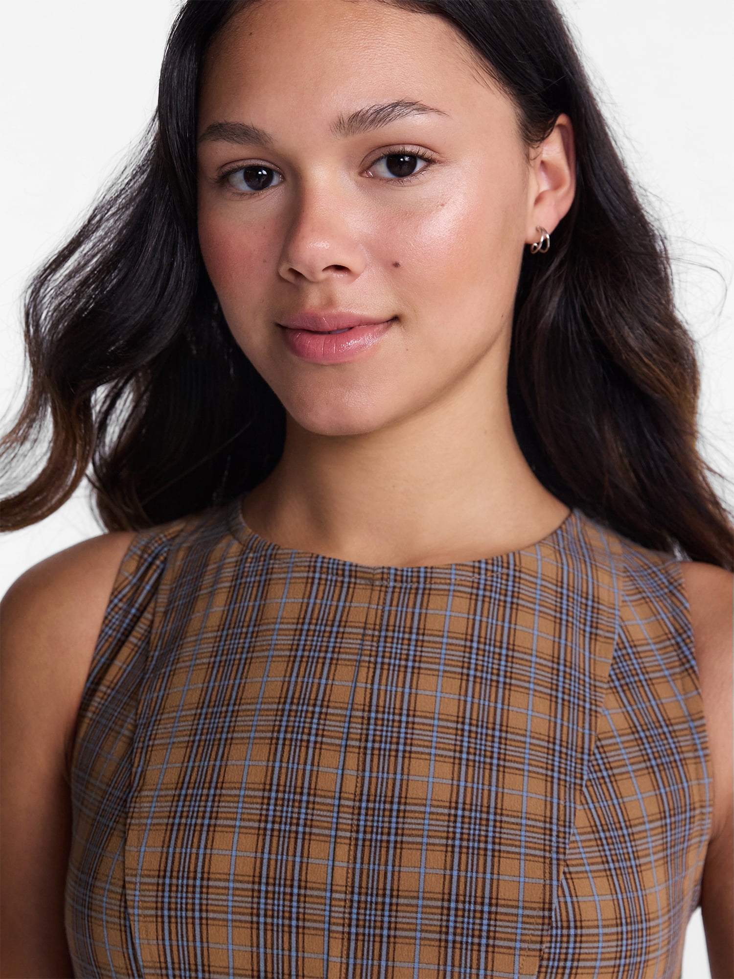 No Boundaries Fit and Flare Plaid Mini Dress, Women’s XXS-XXL