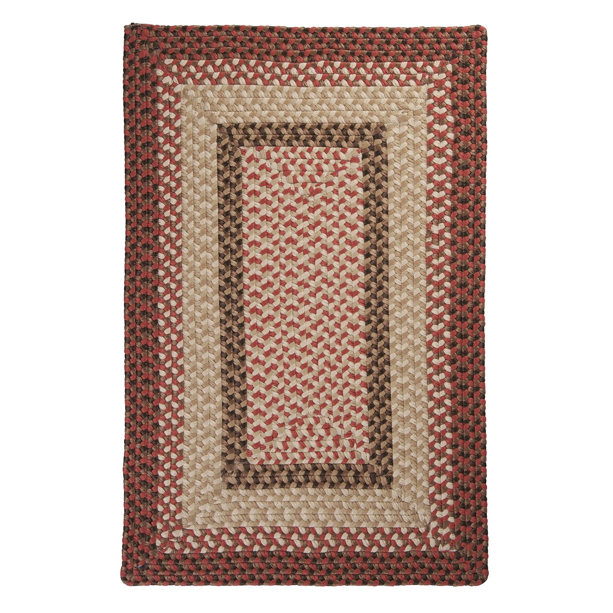 3' Neutral Braided Reversible Square Area Throw Rug