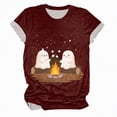 thumbnail image 4 of Godom Halloween Party Shirt Woman Halloween Tshirt Pumpkin Print Tees Casual Vacation Short Sleeve Tops, 4 of 5