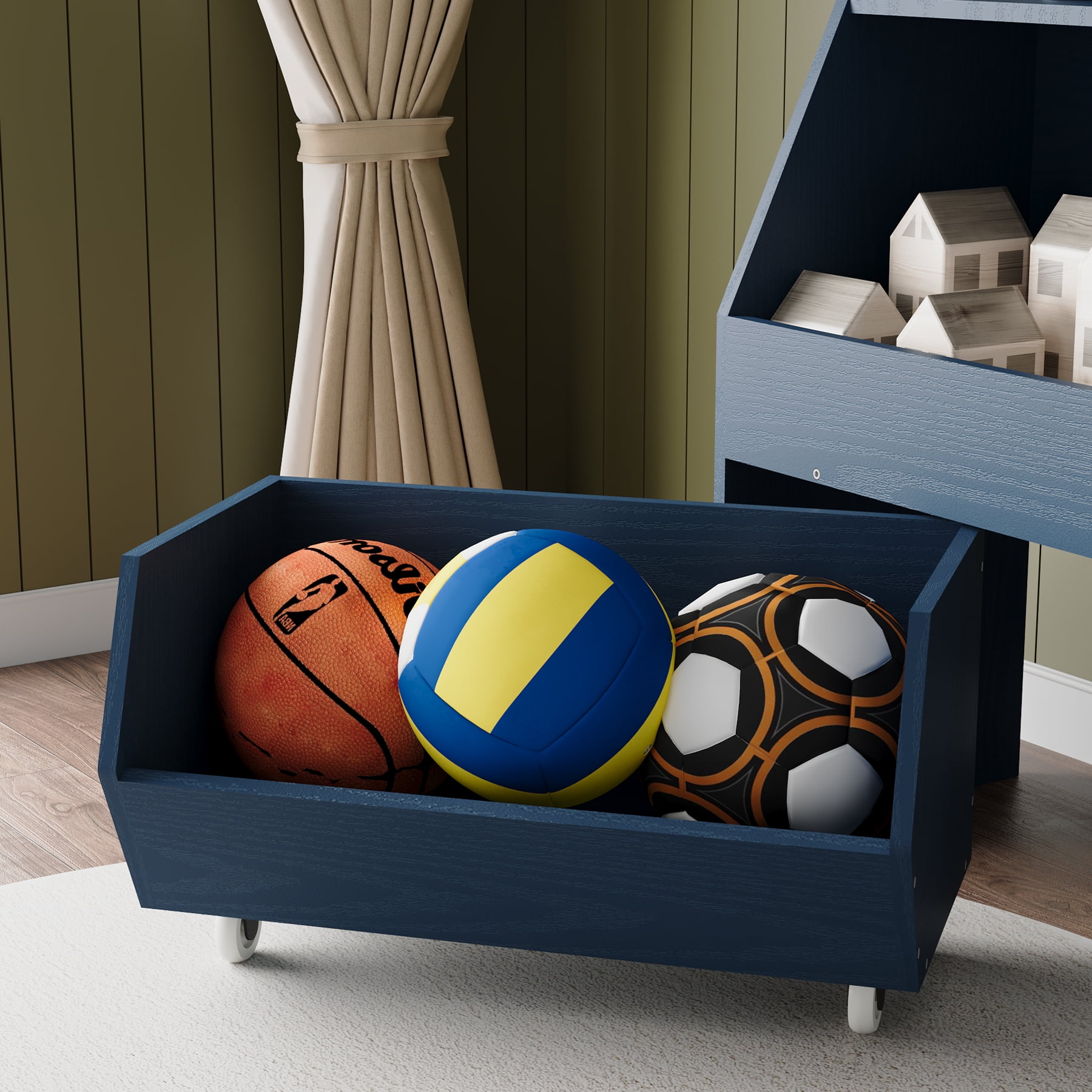 Toy Storage Organizer, Kids Bookcase and Storage Bin, Children Toddler Storage Carbinet with Moveable Drawers for Playroom, Bedroom, Nursery