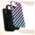 thumbnail image 4 of Neon Checkerboard Phone Case, Cyberpunk Pink Blue Gradient Y2K E-Girl Cover for iPhone 17 16 15 14 13 12 11 Pro Plus Mini, 4 of 6