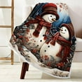 thumbnail image 2 of Christmas Snowman Throw Blanket Holiday Winter Fuzzy Soft Warm Throw Blanket for Couch Sofa Chair Bed Camping Traveling Flannel Throws and Blankets, 50X60IN, 2 of 5