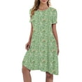 thumbnail image 5 of Women's Summer Casual Midi Dress Beach Short Sleeve Dresses with Pockets, 5 of 6