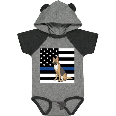 

Inktastic Police K 9 Blue Line Flag Boys or Girls Baby Bodysuit