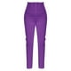 thumbnail image 1 of Pantalones de vestir Prolriy para mujer, tallas grandes, cintura alta, elásticos, para trabajo, informales, rectos, de negocios, con bolsillo, color morado, talla S, 1 of 4