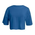 thumbnail image 5 of Women Cropped T-Shirts Short Sleeve Crewneck Tee Shirts Solid Tops, 5 of 5