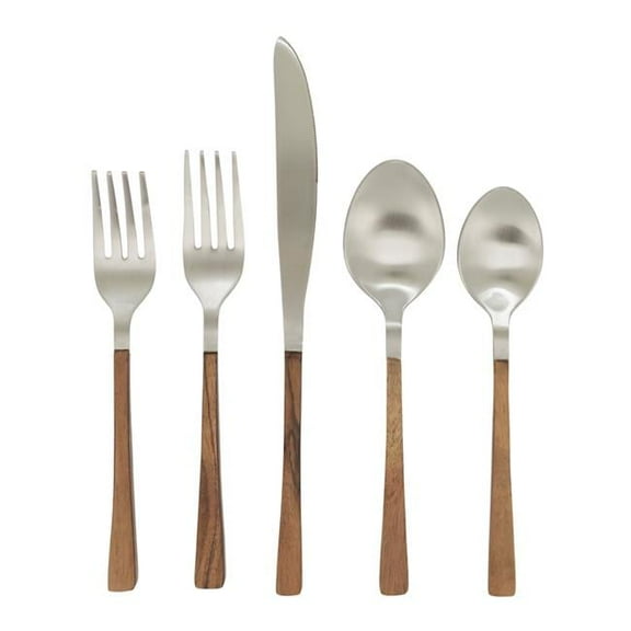 Saro Lifestyle SP780.N Wood Handle Stainless Steel Flatware - Set of 5