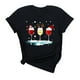 thumbnail image 1 of Gibobby Camiseta Navideña De La Mujer Camiseta de con temática navideña y moderna para mujer para uso informal(Gris,XG), 1 of 3