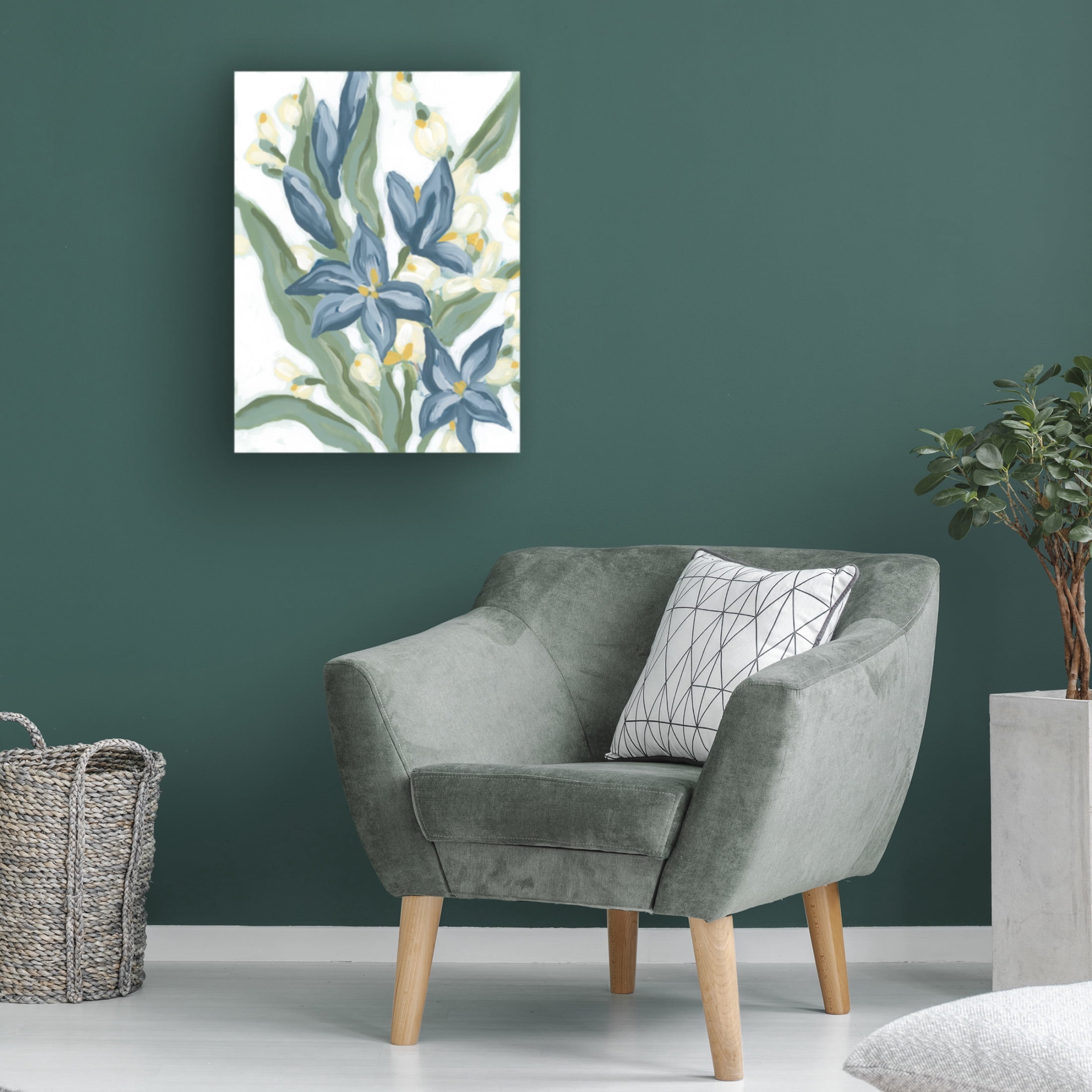 Canvas Wall Art - June Erica Vess 'Blue Nettle I' Wall Art for Living Room, Bedroom, or Office Décor by Trademark Fine Art - 35 x 47 Inches