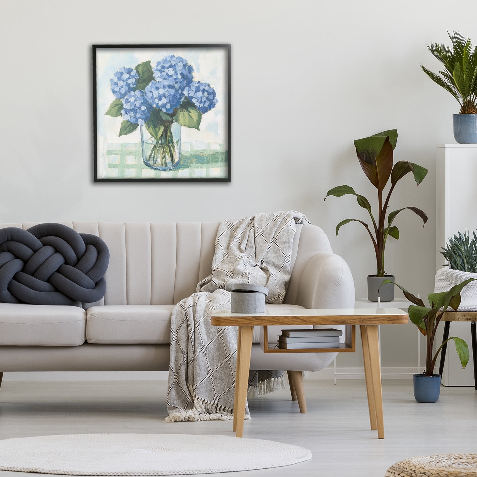Stupell Industries Quaint Picnic Hydrangeas Black Framed Giclee Art, design by Petal Prints Design
