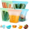 thumbnail image 1 of Versatile Reusable Storage Bags, Eco-Friendly Food-Grade Material Containers for Meal Prep, Hermetic Seal for Leakproof Storage, Stand Up Design for Neat Fridge, Reusable and, 1 of 8