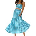 thumbnail image 2 of FOCUSNORM Women Tiered Skirt Ruffle Maxi Skirt High Waisted Flowy Boho Skirt Vintage Beach Long Hippie Skirt, 2 of 5