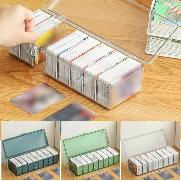 WEISIPU 700 Trading Card Storage Box with Dividers Baseball Card Holder Playing Card Case Organizer Collection Display Box for Sports Cards