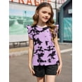 thumbnail image 6 of Arshiner Girls Shirts Ruffle Short Sleeve Summer Cute Casual Crewneck Tops Blouse Tee, 6 of 6