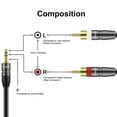 J&D Gold Plated Heavy-Duty 3.5mm to 2 RCA Jack Audio Cable with AUX ...