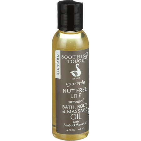 Soothing Touch Ayurveda Organic Bath, Body & Massage Oil, Nut Free Lite Unscented, 4 (Best Unscented Massage Oil)
